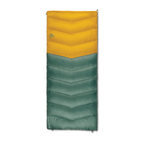 Duck Green/Olive Oil - Kelty Galactic 30 sleeping bag, front view, zipped
