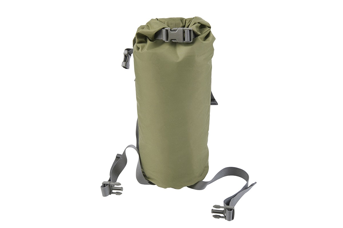 Kelty Varicom Compression Sack, shown fully packed, with lid unattached